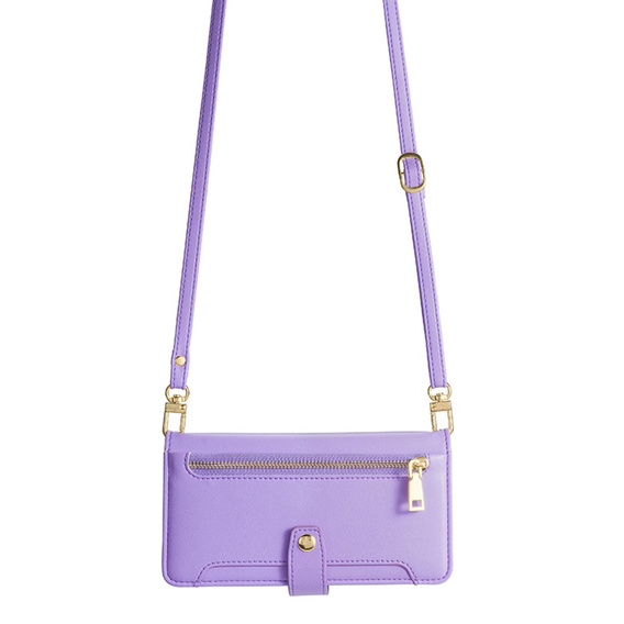 Pattintható tok a Motorola Moto G73 5G, Wallet Zipper Pocket, lila