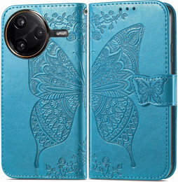Pattintható tok a Xiaomi Poco F7 Pro, Butterfly, kék