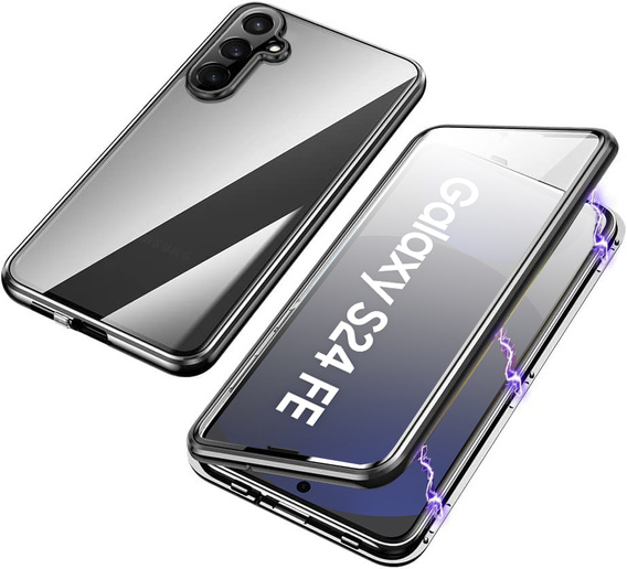 Tok Samsung Galaxy S24 FE, Magnetic Dual Glass, fekete