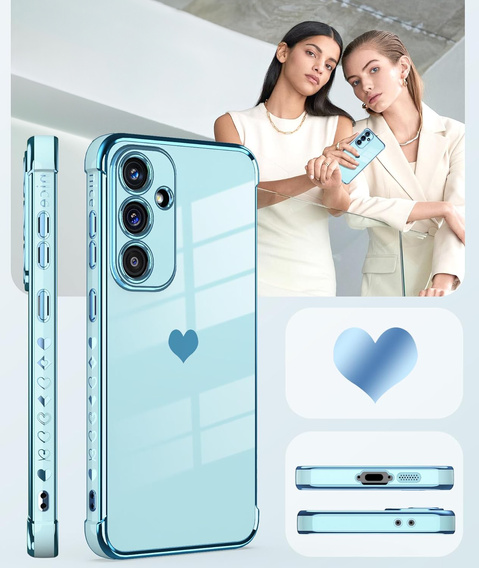 Tok Samsung Galaxy A36, Electro heart, kék + üveg 9H