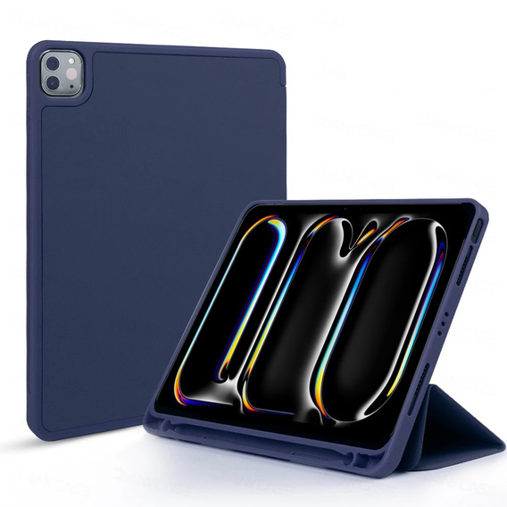Tok iPad Pro 11 2024, Smartcase tolltartóval, sötétkék