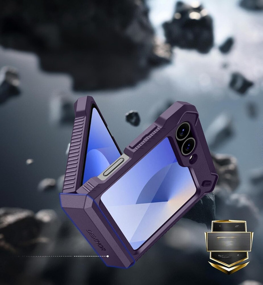 Páncélozott tok Samsung Galaxy Z Flip7 FE / Z Flip6 készülékhez, Dexnor Clip Holder, lila