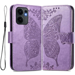 Pattintható tok a Oppo Reno 13F / Oppo Reno 13FS, Butterfly, lila