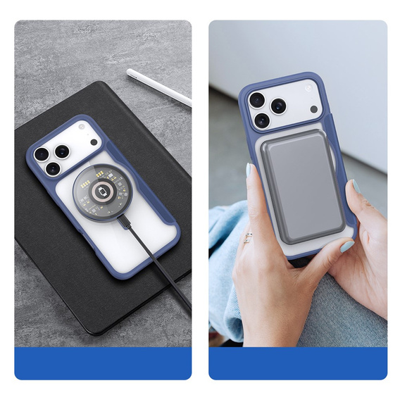 Dux Ducis tok iPhone 17 Pro-hoz, Skin X Pro, pánttal, MagSafe-hoz, tengerészkék