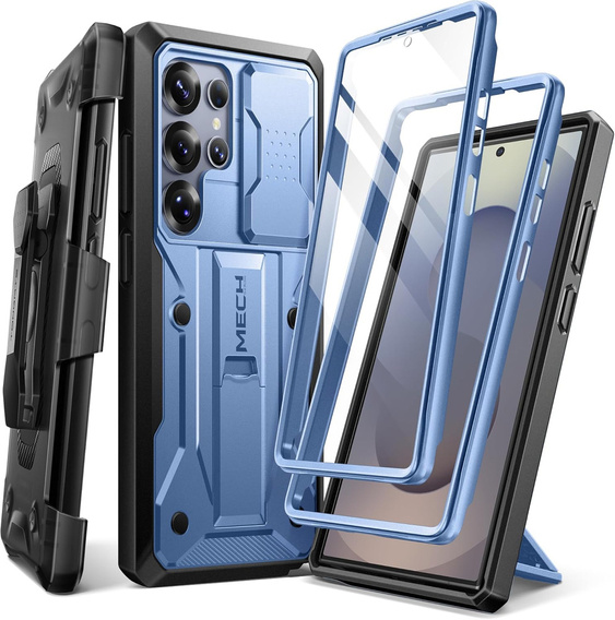 Robusztus tok Samsung Galaxy S25 Ultra készülékhez – Tongate MECH sorozatú klip, fekete