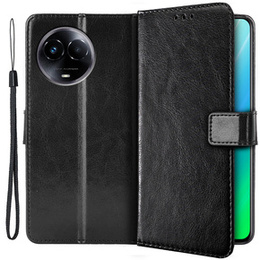 Pattintható tok a Realme 11 5G, Crazy Horse Wallet, fekete