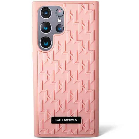 Karl Lagerfeld Telefontok a Samsung Galaxy S23 Ultra, Saffiano Mono Metal, rózsaszín