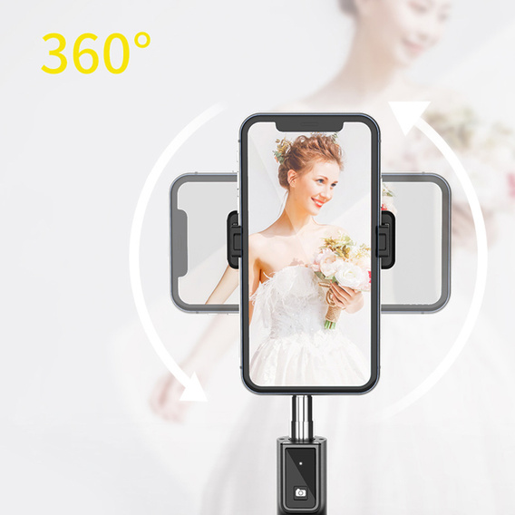 Selfie Stick Coco P-04 állvány funkcióval és Bluetooth távirányítóval, 6,5 cm és 9,5 cm közötti okostelefonok számára
