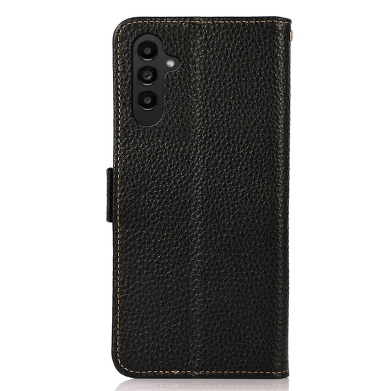 KHAZNEH RFID tok Samsung Galaxy A35 5G, Litchi textúra, fekete