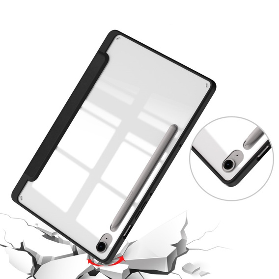 Tok Samsung Galaxy Tab S10 FE+ Plus, Smartcase Hybrid, tolltartó résszel, fekete