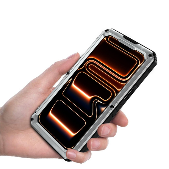 IP68 vízálló tok iPhone 17 Pro Max készülékhez, ezüst színű