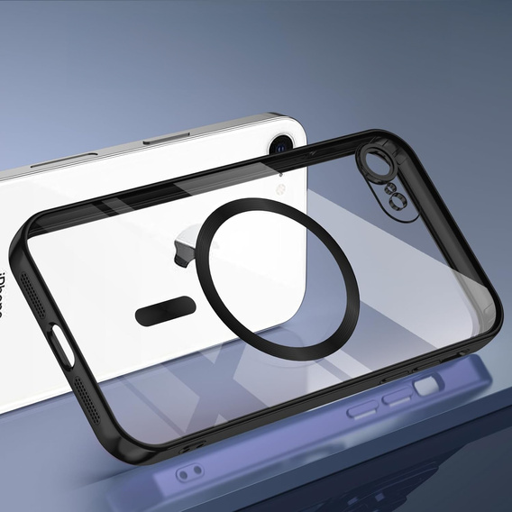 Tok iPhone 7 / 8-hoz, Electro MagSafe, fekete + üveg a képernyőhöz