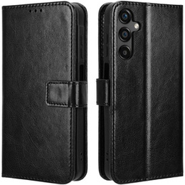 Pattintható tok a Samsung Galaxy M55 5G, Crazy Horse Wallet, fekete