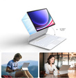 Billentyűzet tok Samsung Galaxy Tab S7+ / S7 FE / S9+ / S8+ / S9 FE+ / S10+, Dexnor Magnetic Keyboard Touchpad, fehér