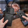 Páncélozott tok a Motorola Edge 30 Fusion 5G, Camera Slide Card Slot, fekete