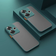 Szilikon tok Xiaomi Poco F6, kamera védelemmel, átlátszó / zöld