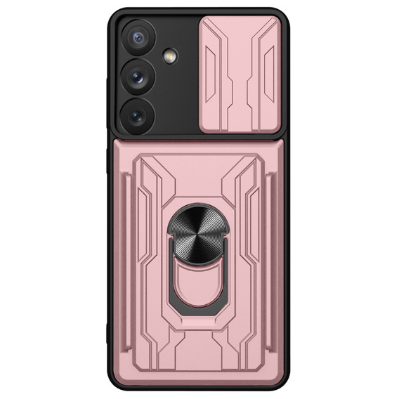 Páncélozott tok a Samsung Galaxy A54 5G, Camera Slide Card Slot, rózsaszín rose gold