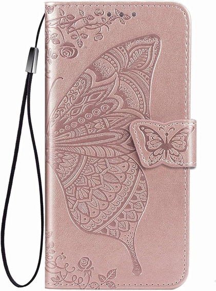 Pattintható tok a Infinix Hot 50i 4G, Butterfly, rózsaszín rose gold