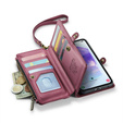 Tok CASEME Samsung Galaxy A55 5G, RFID Leather Wallet, vállpánttal, piros