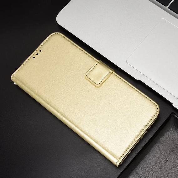 Pattintható tok a Xiaomi Poco F6, Crazy Horse Wallet, arany