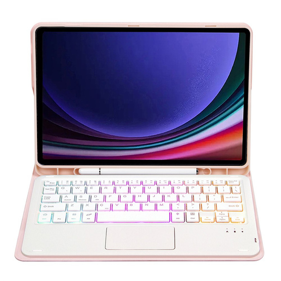 Tok + billentyűzet Samsung Galaxy Tab A9+, with touchpad, rózsaszín