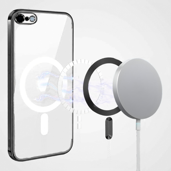 Tok iPhone 7 / 8-hoz, Electro MagSafe, fekete + üveg a képernyőhöz