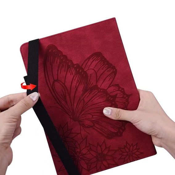 Telefontok a Lenovo Tab M9, Wallet Pen Slot, butterflies, barna