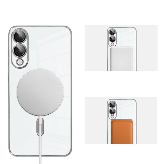 Tok Samsung Galaxy S25 Edge-hoz, Electro MagSafe, ezüst + üveg a képernyőhöz