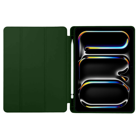Tok Apple iPad Pro 13" 7 gen. 2024 (A2925, Smartcase tolltartóval, sötétzöld