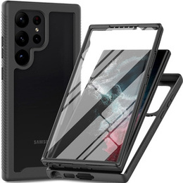 Tok Samsung Galaxy S24 Ultra készülékhez, Shockproof, fóliával, fekete