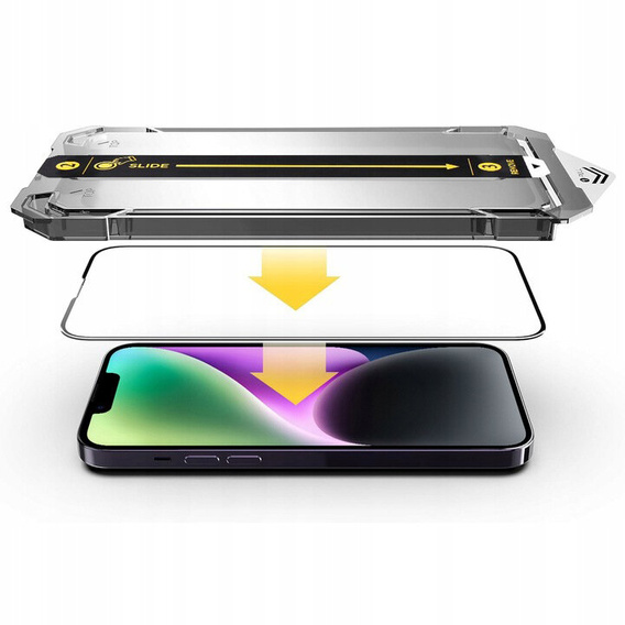 2x edzett üveg iPhone 16e / 14 / 13 / 13 Pro, ERBORD Easy App Full Screen Protector