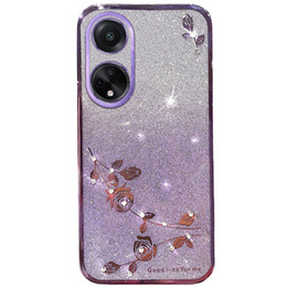 tok Oppo A58 4G, csillogó virág, lila
