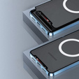 Kameravédő tok Samsung Galaxy S24+ Plus, CamShield MagSafe, átlátszó / kék