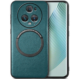 Telefontok a Honor Magic 5 Pro, Leather Hybrid MagSafe, zöld