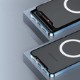 Kameravédő tok Samsung Galaxy S23, CamShield MagSafe, átlátszó / kék