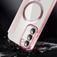 Pattintható tok a Samsung Galaxy S23, Wallet, MagSafe, rózsaszín rose gold