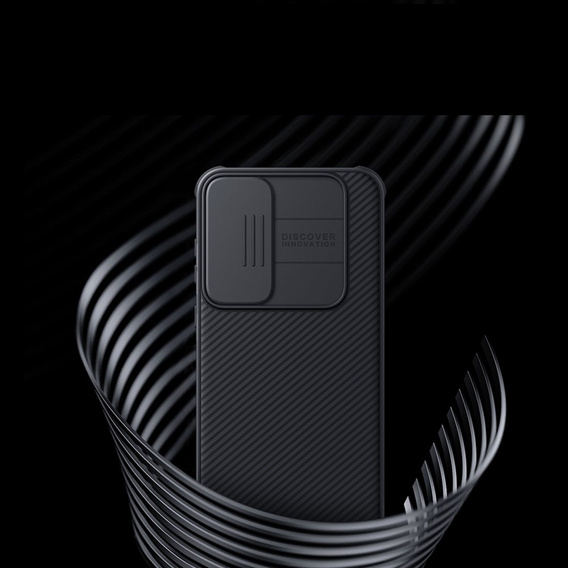 NILLKIN tok Samsung Galaxy A55 5G, szilikon CamShield tok MagSafe-hoz, fekete