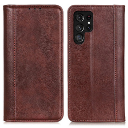 Telefontok a Samsung Galaxy S25 Ultra, Wallet Litchi Leather, barna