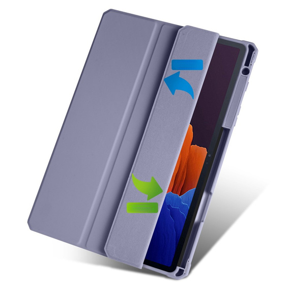 Tok Samsung Galaxy Tab S7 Plus / Tab S7 FE, Smartcase Hybrid, tolltartó résszel, lila