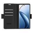 Tok Realme 12 Pro 5G / 12 Pro+ 5G, ERBORD Glossy Litchi, pénztárca patenttal, fekete