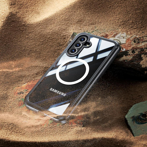 Tok Samsung Galaxy A36 / Samsung Galaxy A56-hoz, Shockproof, üveggel, MagSafe-hoz, fekete