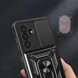 Páncélozott tok Samsung Galaxy A56, CamShield Slide, fekete + edzett üveg 9H