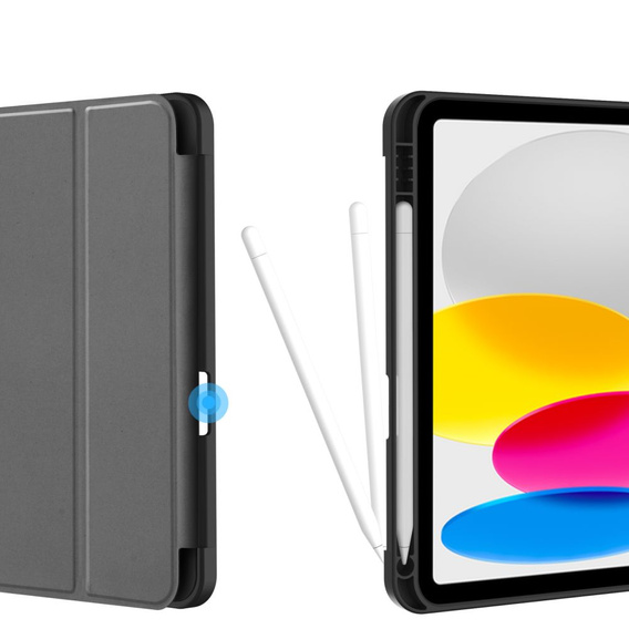 Tok iPad 10.9 2022 10 Gen, Smart Pencil, tolltartóval, fekete