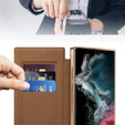 Pattintható tok a Samsung Galaxy S22 Ultra 5G, RFID Wallet MagSafe CamShield, barna