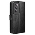 Pattintható tok a Oppo Reno 12 Pro, Crazy Horse Wallet, fekete