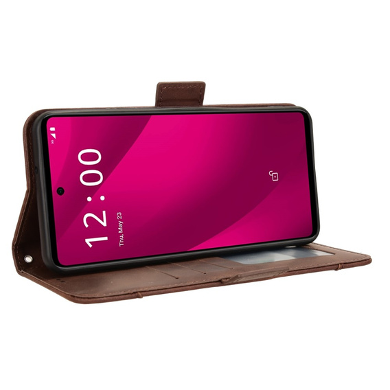 Pattintható tok a T Phone 2 Pro 5G, Card Slot, barna