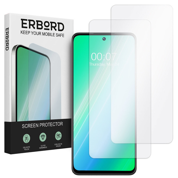 2x edzett üveg ERBORD 9H Hard Glass a képernyőn a Oppo A38 4G / Oppo A18 4G