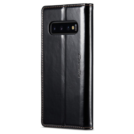 CASEME flip tok Samsung Galaxy S10+ Plus, Waxy Textured, fekete