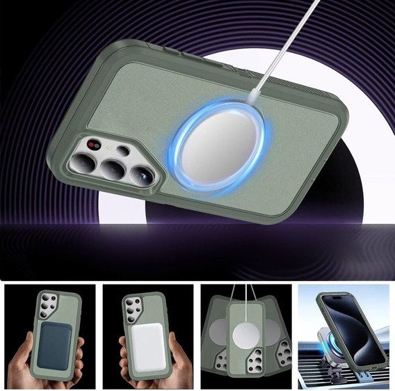 Tok kerettel Samsung Galaxy S22 Ultra készülékhez, MagSafe-hoz, zöld