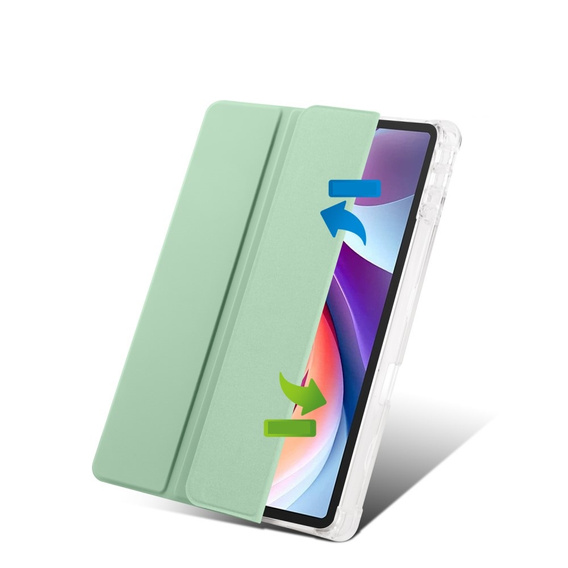 Tok Lenovo Tab M11, Smartcase Hybrid, tolltartó résszel, zöld